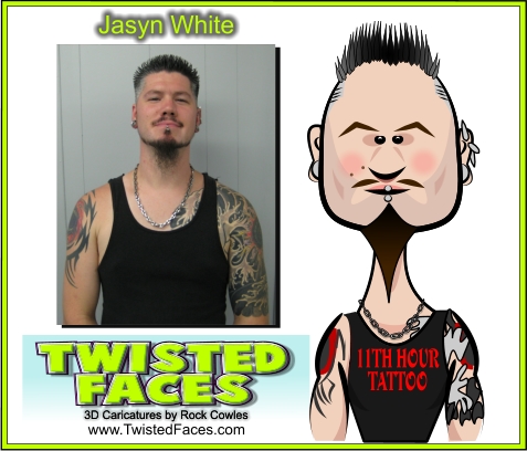 Jasyn White's caricature by Rock Cowles