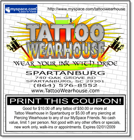 Tattoo Wearhouse Ad for MySpace