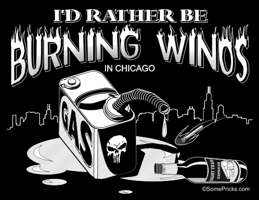 Burning Winos T-shirt design